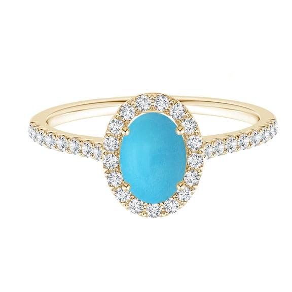 1 Ctw Oval Turquoise 925 Sterling Silver Yellow Plated Solitaire Wedding Ring