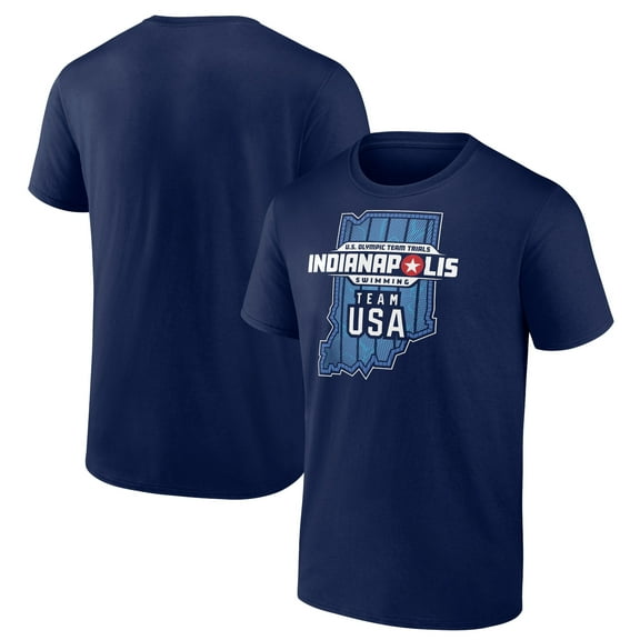 Men's Navy USA Swimming 2024 U.S. Olympic Team Trials Indy Pool T-Shirt