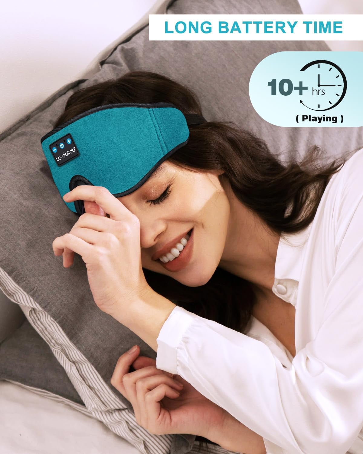 Sleep Headphones, Bluetooth Eye Mask for Sleeping, Sleep Mask with Bluetooth Headphones for Side Sleepers, Adjustable Blackout Eye Mask for Travel Meditation, Noise-Reducing Sleep Mask for Women Men