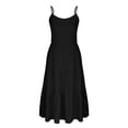 thumbnail image 2 of Women's Ruffle Sundress Summer Boho Square Neck Beach Vacation Long Dress Adjustable Spaghetti Strap A line Maxi Dresses, 2 of 6
