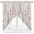 thumbnail image 2 of Spring Flower Swag Curtain Valance for Windows, Vintage Purple Lavender Linen Texture Window Treatments Short Swag Topper for Kitchen Windows Bathroom Bedroom, 36"x36", 2 of 8