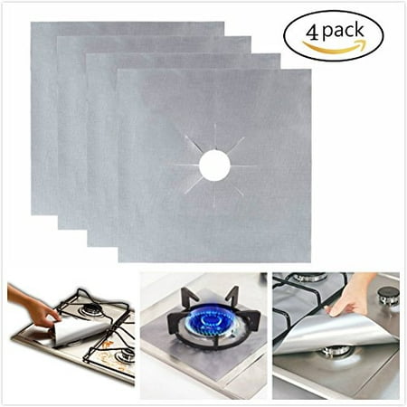 4 Pack Gas Stove Protectors Covers Pads Non-stick Reusable Gas Stove Burner Liners Covers Stove Top Protector for