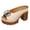 2Beige, variant on Lug Sole Platform Heels for Women Peep Toe Slip on Sandals Metal Buckle Fashion Patent Leather Backless Pumps Black Size 8