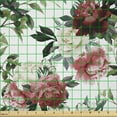 thumbnail image 2 of Ambesonne Country Fabric by the Yard Microfiber, Watercolor Pink Roses, 5 Yards, Dark Coral Maroon, 2 of 2