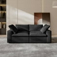 thumbnail image 5 of Sdorens Free Convertible Sectional Sofa Modular Couch,Modern Linen Fabric Sofa,loveseat sofa for Living Room,Apartment and Small Space,2-Seat Sofa,Black, 5 of 26