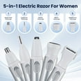 thumbnail image 4 of Nose Hair Trimmers for Women Men, IPX7 Waterproof 5-in-1 Rechargeable Electric Trimmer, Electric Razor for Nose Face Chin Pubic Underarm Legs, 4 of 9