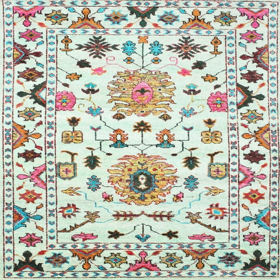Ahgly Company Machine Washable Indoor Square Contemporary Dark Almond Brown Area Rugs, 3' Square
