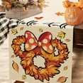 thumbnail image 5 of Hello Fall Wreath Table Runner, White Autumn Maple Leaves Kitchen Dining Table Decor, Seasonal Burlap Home Decoration Indoor Outdoor Party Supply 13 x 108 Inch, 5 of 6