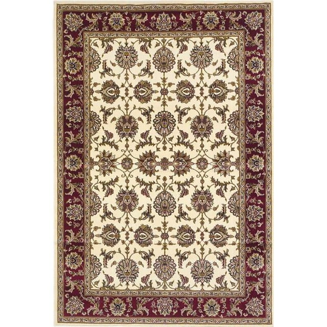 HomeRoots 352420 Tapis de Zone 5 Pi. 3 Po. x 7 Pi. 7 Po. Polypropylène Ivoire & Rouge