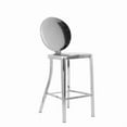 thumbnail image 1 of Plata Import Kong Metal Stool King Counter Height Stool 26 Inch Armless Chair Polished Stainless Steel Round Back Barstool, 1 of 2