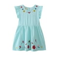 thumbnail image 1 of MEZZALL Children Embroidered Printed Sleeveless Striped Dress Sundress, Mint Green, 7T, 1 of 7
