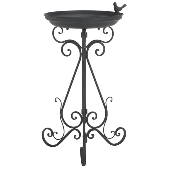Safavieh Ashlan Contemporary Freestanding Metal Bird Bath, Black