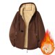 thumbnail image 1 of Ceisia Men Solid Color Hooded Zipper Lamb Gift Fleece Warm Long Sleeve Casual Cardigan Jackets, 1 of 8