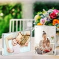 thumbnail image 2 of 5 Pack Acrylic Frame 5x7, 20% Thicker, 24mm Thick Frameless Clear Picture Frame, Double Sided Magnetic Photo Frame, Free Standing Desktop Display Stand Acrylic Picture Frames, 2 of 7