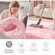 thumbnail image 3 of Alfombra redonda rosa OLANLY de 120 cm, lavable a máquina para dormitorio, 3 of 8