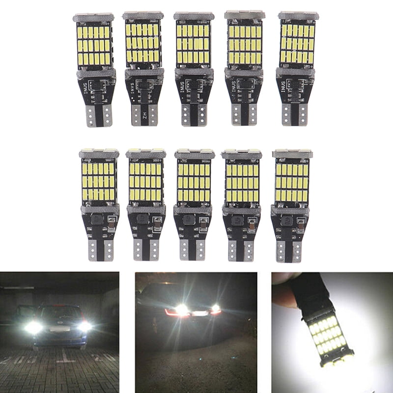 20x 45 SMD 4014 Error Free LED T15 W16W Car Reverse Back Light Bulb 6000K White 