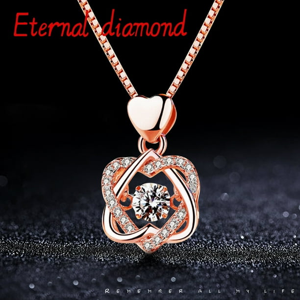 Collar para mujer, joyería para mujer, collar con colgante de corazón y cristales, regalos para mujer, joyería, pulsera.