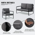 thumbnail image 4 of Gewnee 26.8" Accent Armchair, Linen Blend Metal Frame Chair with Square Arms for Living Room, Dark Gray, 4 of 18