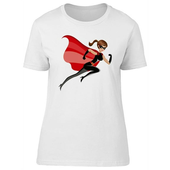 Superhero Girl With Red Cape T-Shirt Women -Image by Shutterstock, Female Large