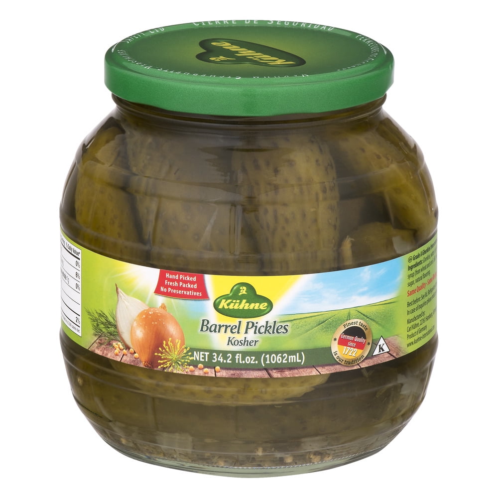 Kuhne Kosher Barrel Pickles, 34.2 FL OZ by Carl Kuhne