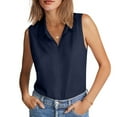 thumbnail image 2 of Ahdbta Women's Sleeveless Button Down Shirts Hidden-Button Front Casual Loose Dressy Blouses V Neck Work Tank Tops, 2 of 9