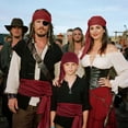thumbnail image 5 of Alaiyaky 7 Pcs Pirate Accessories Set, Adult Captain Costume, Pirate Headscarf, Earrings,Ring,Eye Patch,Necklace,Bracelet,Hip Scarf for Halloween Cosplay Party, 5 of 7