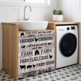 thumbnail image 3 of Farmhouse Cabinet Curtains for Kitchen 35"W x 35"L, Country Barn Animal Cow Pig Chicken Brown Wood Grain Laundry Sink Cabinets Magic Tape Short Curtain Privacy Panel for Bathroom Vanity Cabinets, 3 of 9
