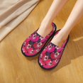 thumbnail image 5 of Slippers for Women/Men - Red Orchids Flowers Soft Plush Warm Slip-on Slippers House Slippers Indoor House Shoes, 5 of 5
