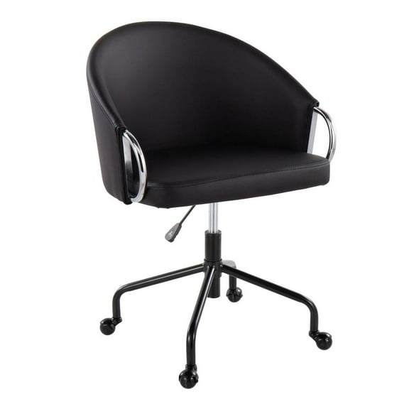 Claire Task Chair, Home Office Chair with Wheels, Gold Office Chair, Office Chair with Wheels, Computer Chair, Home Office Desk Chair Comfy, Contemporary Desk Chair (Black)