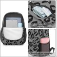 thumbnail image 4 of Black and Gray Leopard Print Pattern 17" School Backpacks for Teens,Waterproof Oxford Fabric,S-Shape Padded Straps for School,Travel,Hiking,Camping, 4 of 6