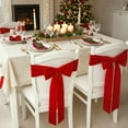 thumbnail image 4 of Clode Christmas Velvet Chair Decoration Red Bows Velvet Chair Sashes 29.5 X 11.8'' Christmas Elastic Reusable Back Ribbon Bows Cover for Xmas Wedding Events Reception, 4 of 8