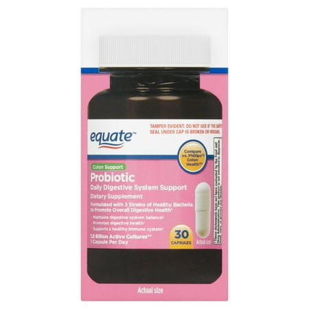 Equate Colon Support Probiotic Capsules, 30 Count