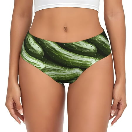 Womens Underwear - funny Cucumber No Show Seamless Underwear for Women  Soft Comfort Stretch Women s Panties  Hipster Ladies Panties Bikini Underwear Briefs