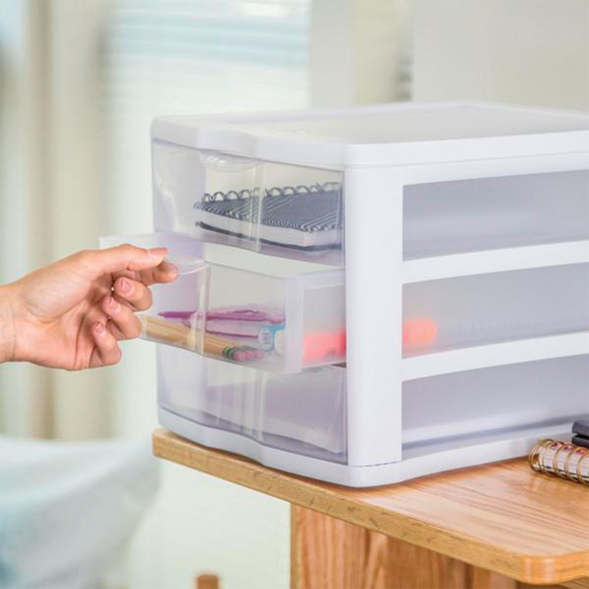 Sterilite ClearView 3-Drawer Wide Organizer - Clear/White, 14.6 x 14.5 x  10.6 in - Kroger