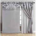 thumbnail image 2 of Chezmoi Collection Royal 4-Piece Jacquard Floral Window Curtain Set, Gray/Silver, 2 of 7