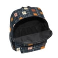 thumbnail image 6 of FORMRS School Backpack with Front Zippered Pocket 12" Student Travel Daypack, Orange Checkered Pattern, 6 of 6