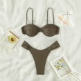 thumbnail image 5 of YIFUNIN Women's Sexy Bandeau Bikini Set Two Piece Swimsuit with Strapless Top for Women Beach Pool Tanning Vacation,Coffee S, 5 of 5