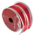 thumbnail image 3 of Northlight Red and Silver Striped Christmas Wired Craft Ribbon 2.5" x 10 Yards, 3 of 3