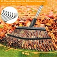 thumbnail image 5 of Remiawy Rake for Leaves, 65 Inch Adjustable Long Handle Garden Leaf Rake, 18 Inch Wide Heavy Duty Leaf Rake with 25 Metal Tines for Lawns Yard Shrubs Grass Gardening Camping Garbage Thatch, 5 of 7