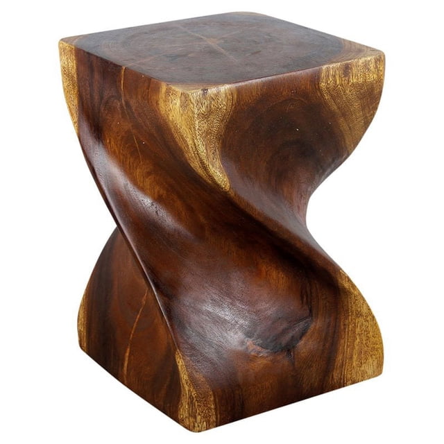 Strata Furniture 20x14" Table d'Appoint en Noyer avec Grand Twist