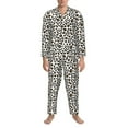 thumbnail image 3 of Naloa Heart Leopard Men’s Pajamas Set - Long Sleeve Button Down Sleep Shirt and Pajama Bottoms Sleepwear Set-Large, 3 of 7
