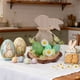 thumbnail image 5 of Easter Wooden Ornaments Set of 1 Rabbits and Eggs with Floral Design in Green Bucolic Style for Home and Desktop Decoration 5.51x4.53"Set de adornos de madera de Pascua con 1 conejo y JASKFLY, 5 of 8