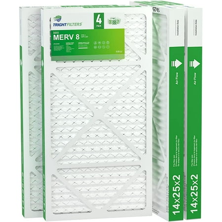 

4 Pack 14x25x2 Air Filter MERV 8 Pleated