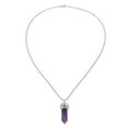thumbnail image 1 of Collar con colgante de cristal de amatista hexagonal para hombres y mujeres, joyería de piedra curativa natural, 1 of 8
