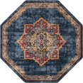 thumbnail image 2 of Rugs.com Eden Collection Rug – 5 Ft Octagon Dark Blue Medium Rug Perfect For Living Rooms, Kitchens, Entryways, 2 of 9