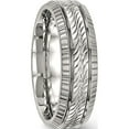 thumbnail image 4 of Stainless Steel Polished And Textured 7mm Grooved Band (Size 7) Made In China sr499-7, 4 of 5