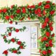 thumbnail image 2 of Guirnalda de rosas de seda Artificial de 240cm, decoración de pared de ratán, hogar, jardín, balcón, boda, 10 Uds. Hy, 2 of 5