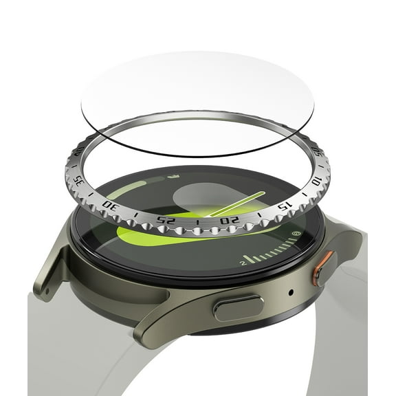 Ringke Galaxy Watch 7 40mm [Bezel Styling & Glass] Thin Lightweight Anti Scratch Watch Case - 40-01 (ST) Silver