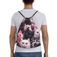 thumbnail image 4 of Hirioo Cute Kittens Group Portrait Print Drawstring Backpack Bag Sport Versatile Sports Backpack for Gym, Travel, Swimming, Beach, 4 of 9