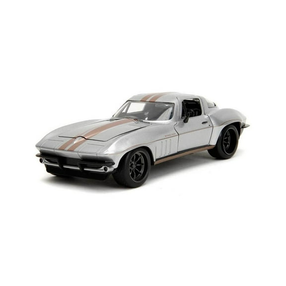 1966 Chevy Corvette, Silver - Jada Toys 34208/4 - 1/24 Scale Diecast Model Car